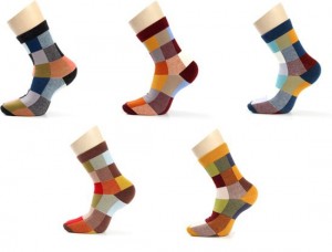 Sokken Moderne Ruit - 5 paar - maat 39-45 - Fun Socks