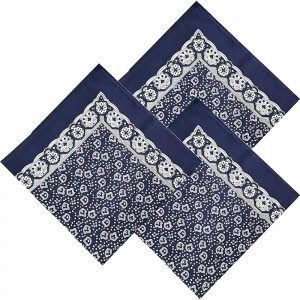 3 stuks heren zakdoeken design boerenzakdoek blauw