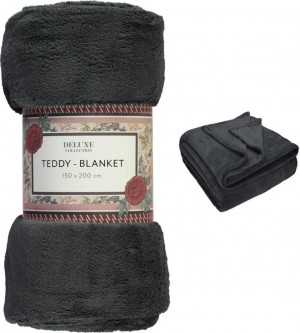 Sorprese Teddy - Fleece deken - Zwart - 150 x 200 cm