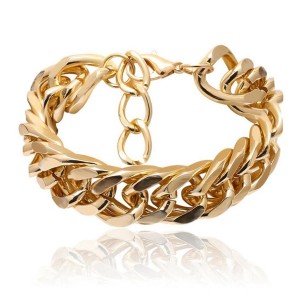 Model W - Sorprese Chunky Gold AU – dames armband - schakelarmband – 16-21 cm – armband dames